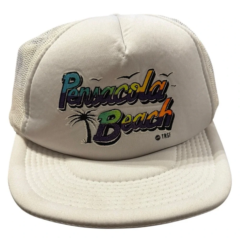 Vintage Pensacola Beach Trucker Hat Snapback Mesh Cap USA‎